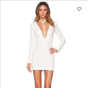 White long sleeve mini dress